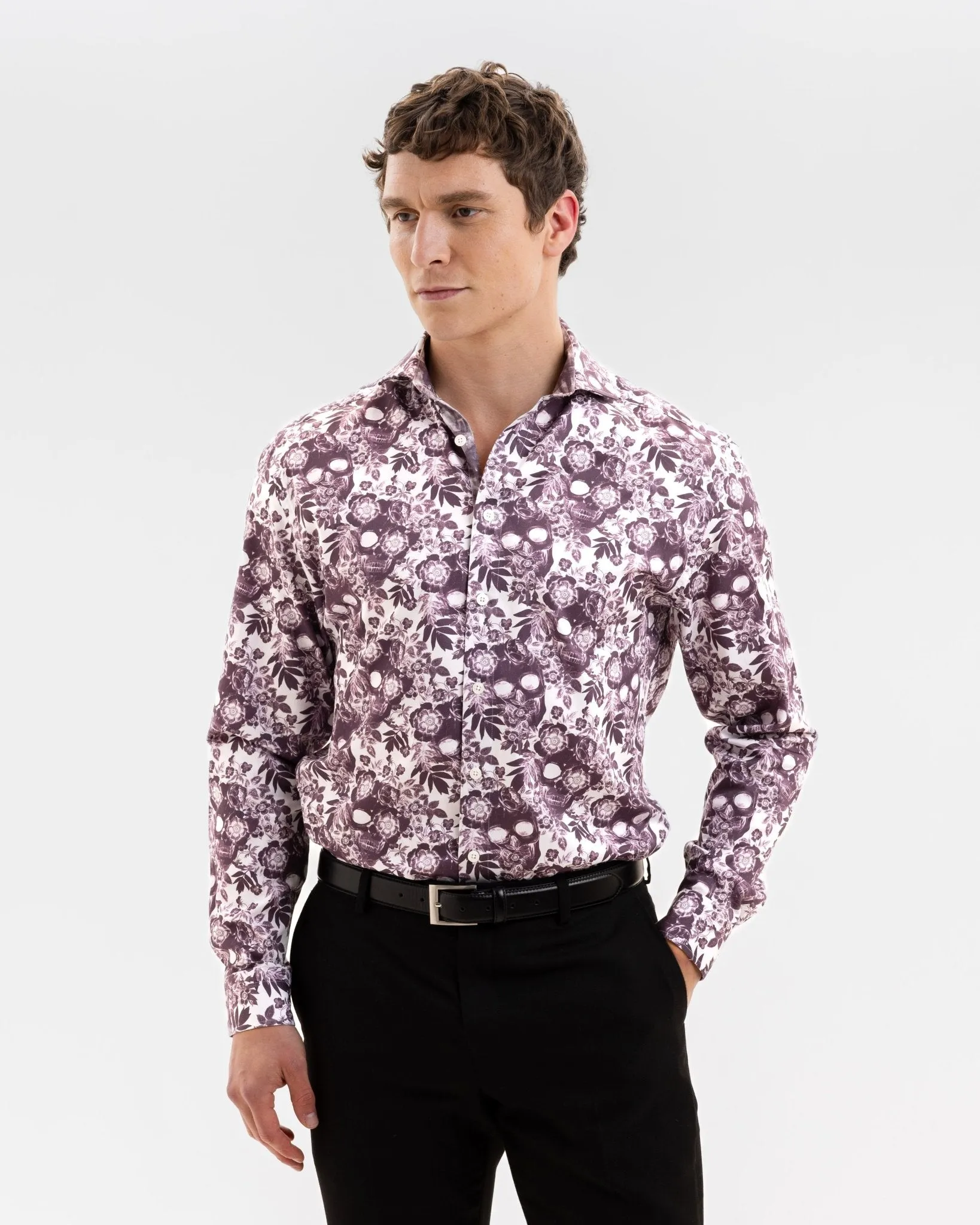 Plum Skulls 'n Roses Shirt