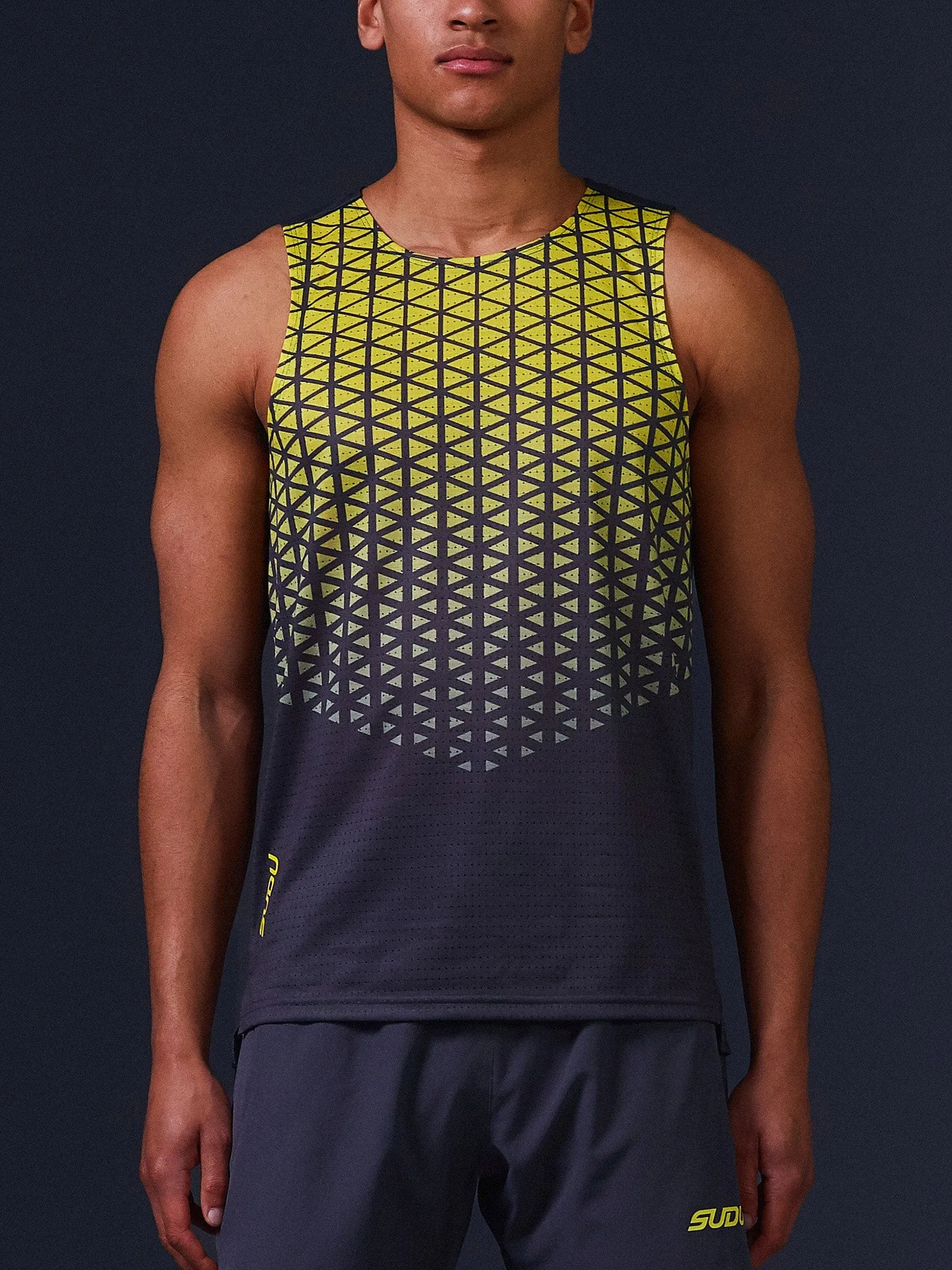 SRV 01 Run Vest - Grey/Yellow