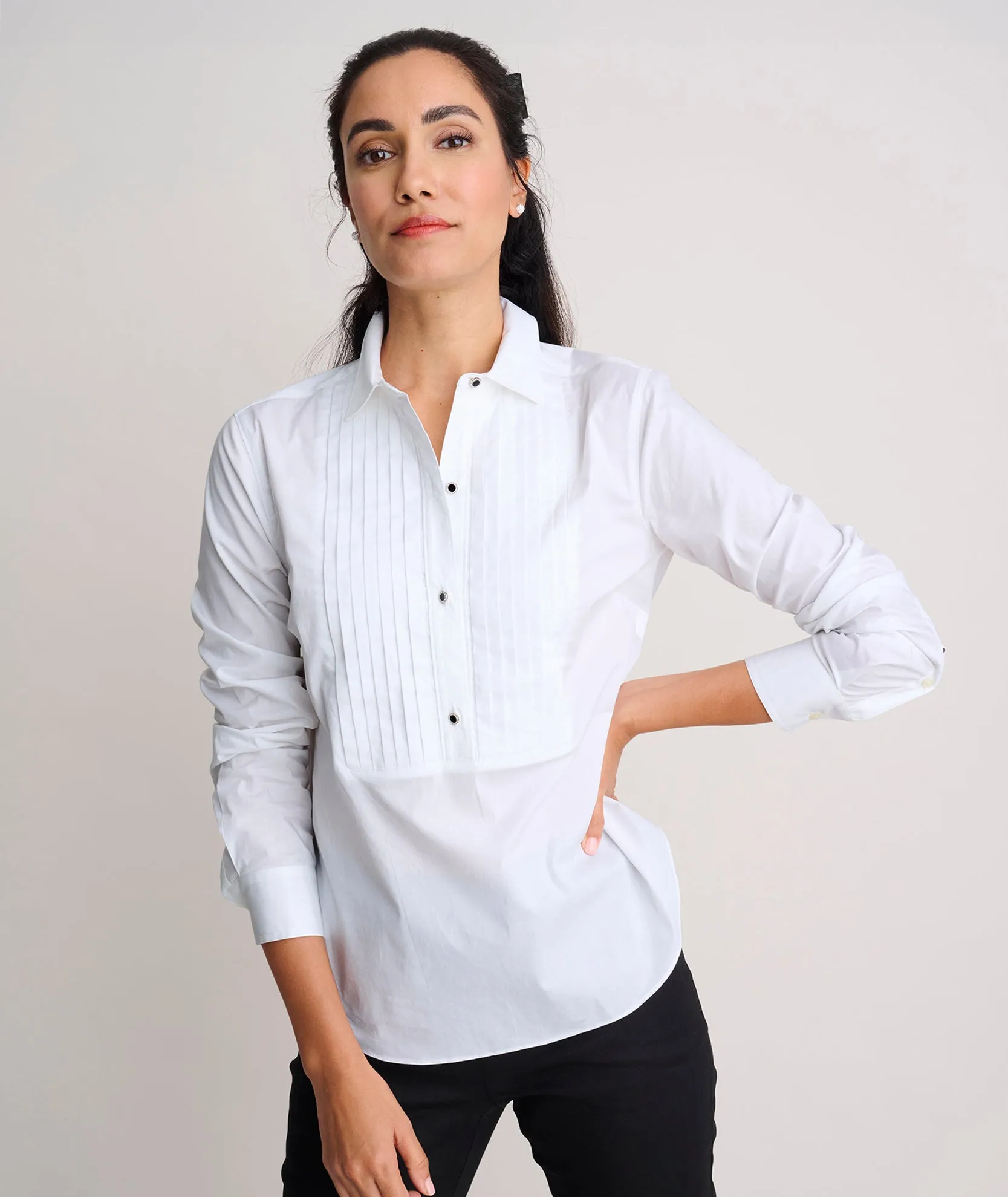 Stretch Cotton Tuxedo Dominique Shirt