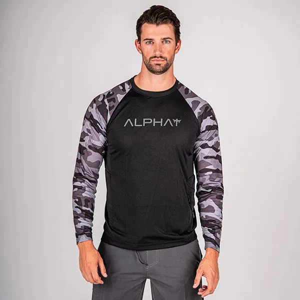 Tactical Long Sleeve Mesh | Black | 2 Sleeve Black Out Military Camo | Alpha