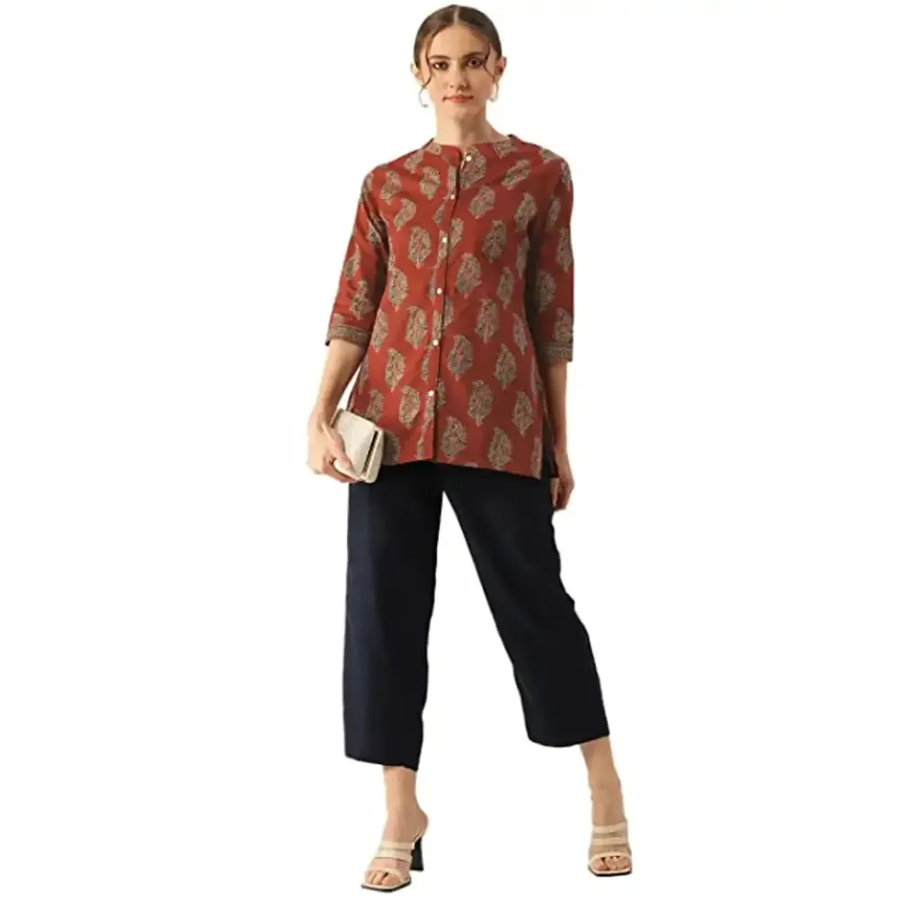 Trendy Women Printed Viscose Shirt