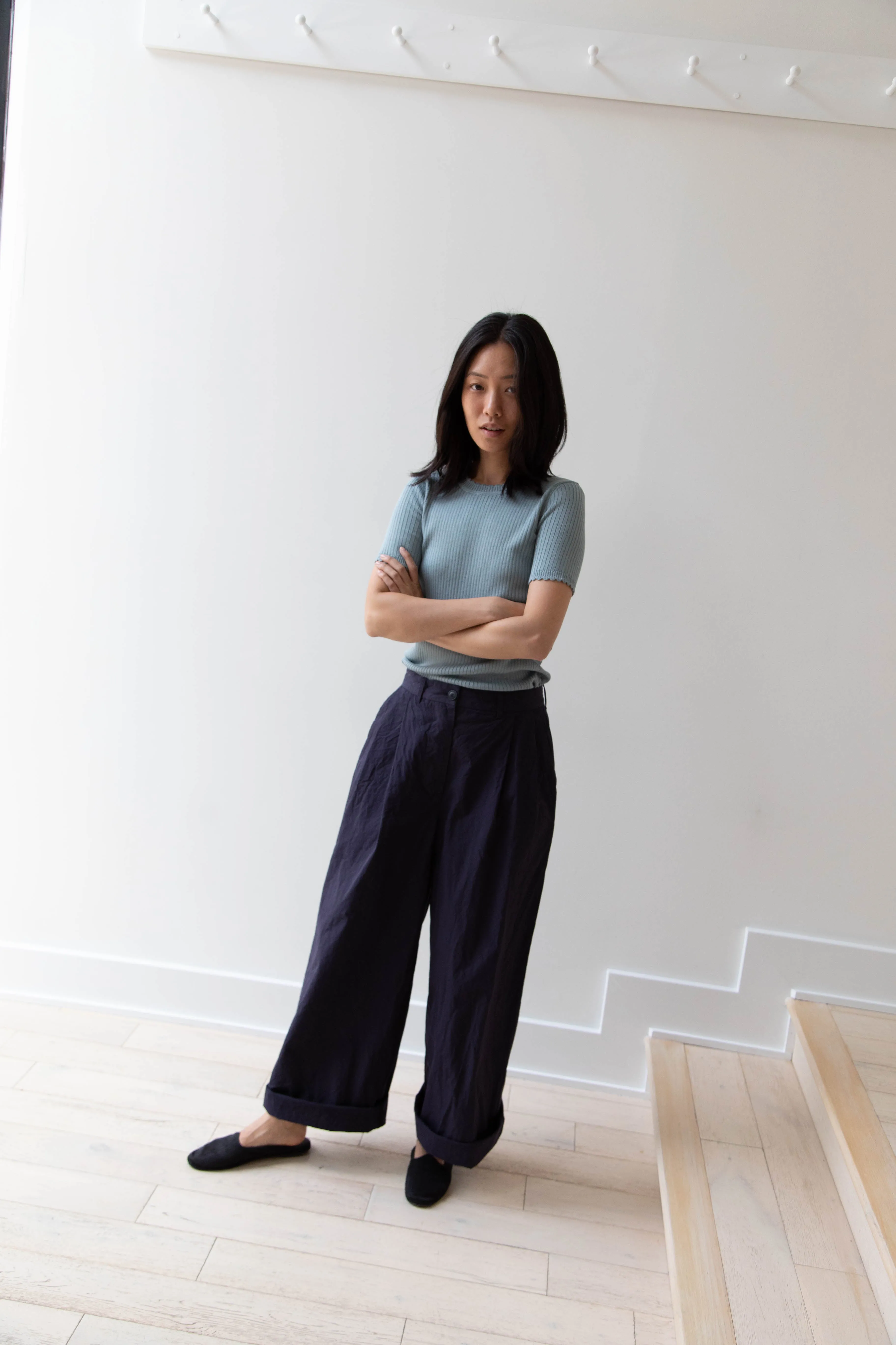 Une Heures | Short Sleeve Scallop in Piscine