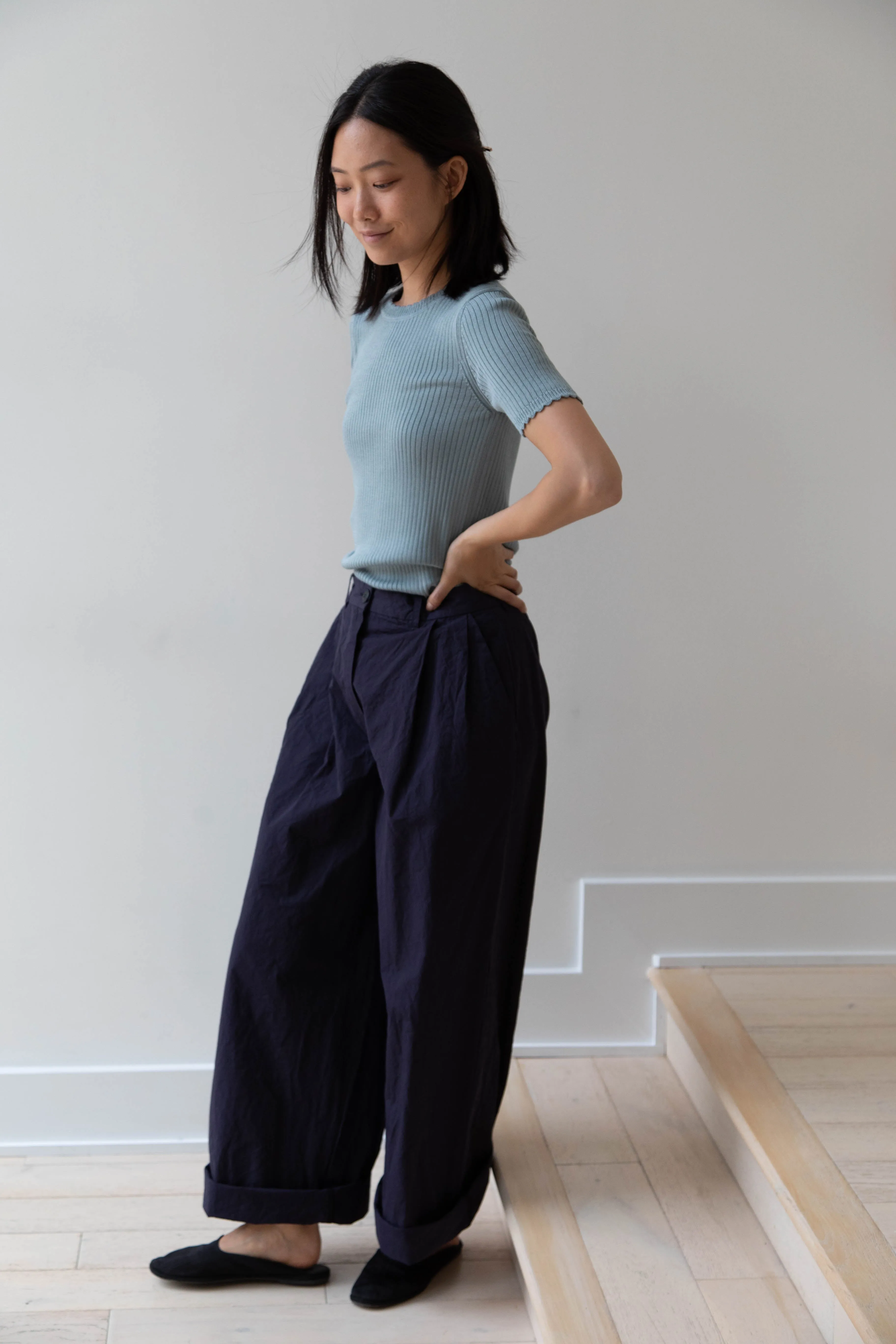 Une Heures | Short Sleeve Scallop in Piscine