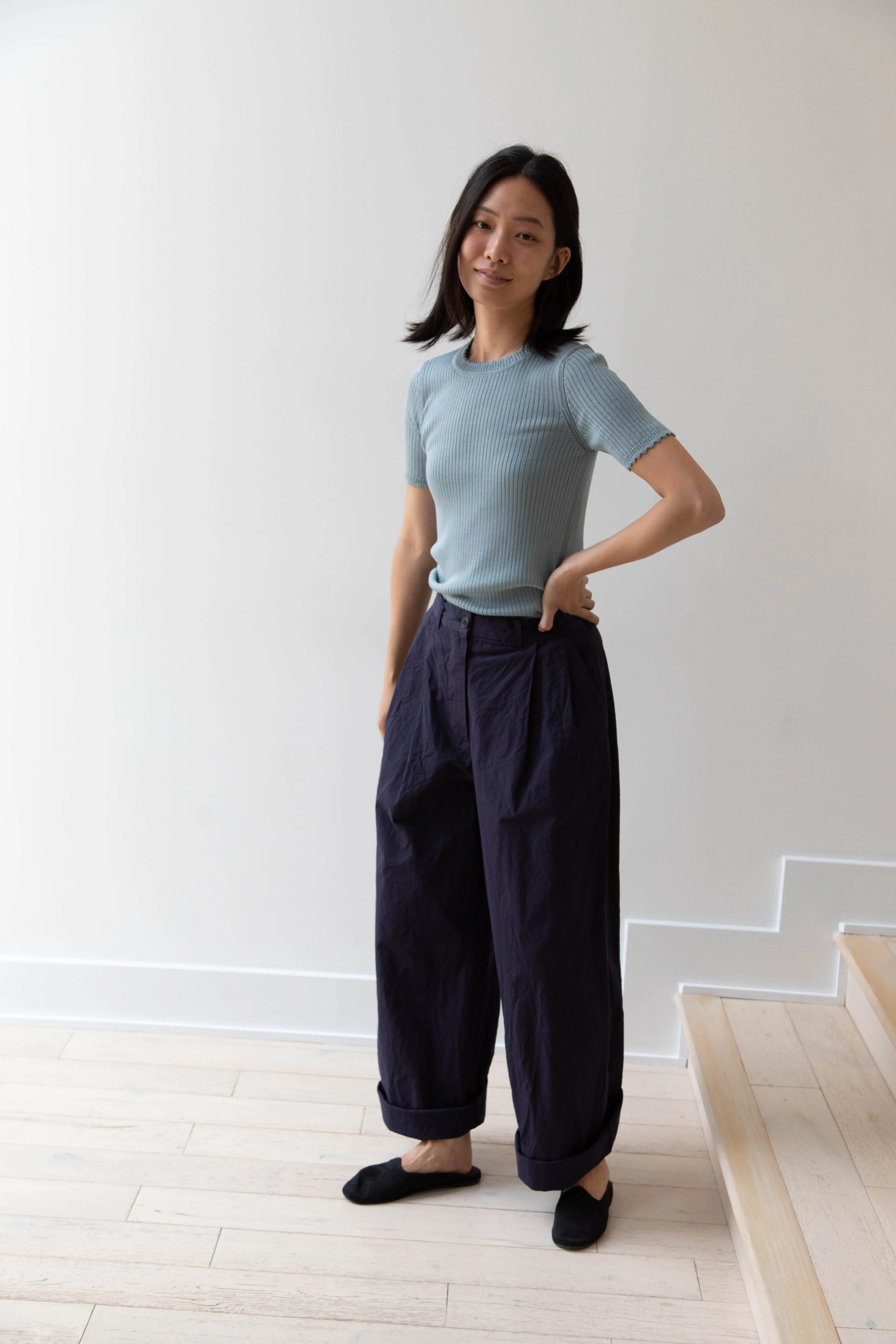 Une Heures | Short Sleeve Scallop in Piscine