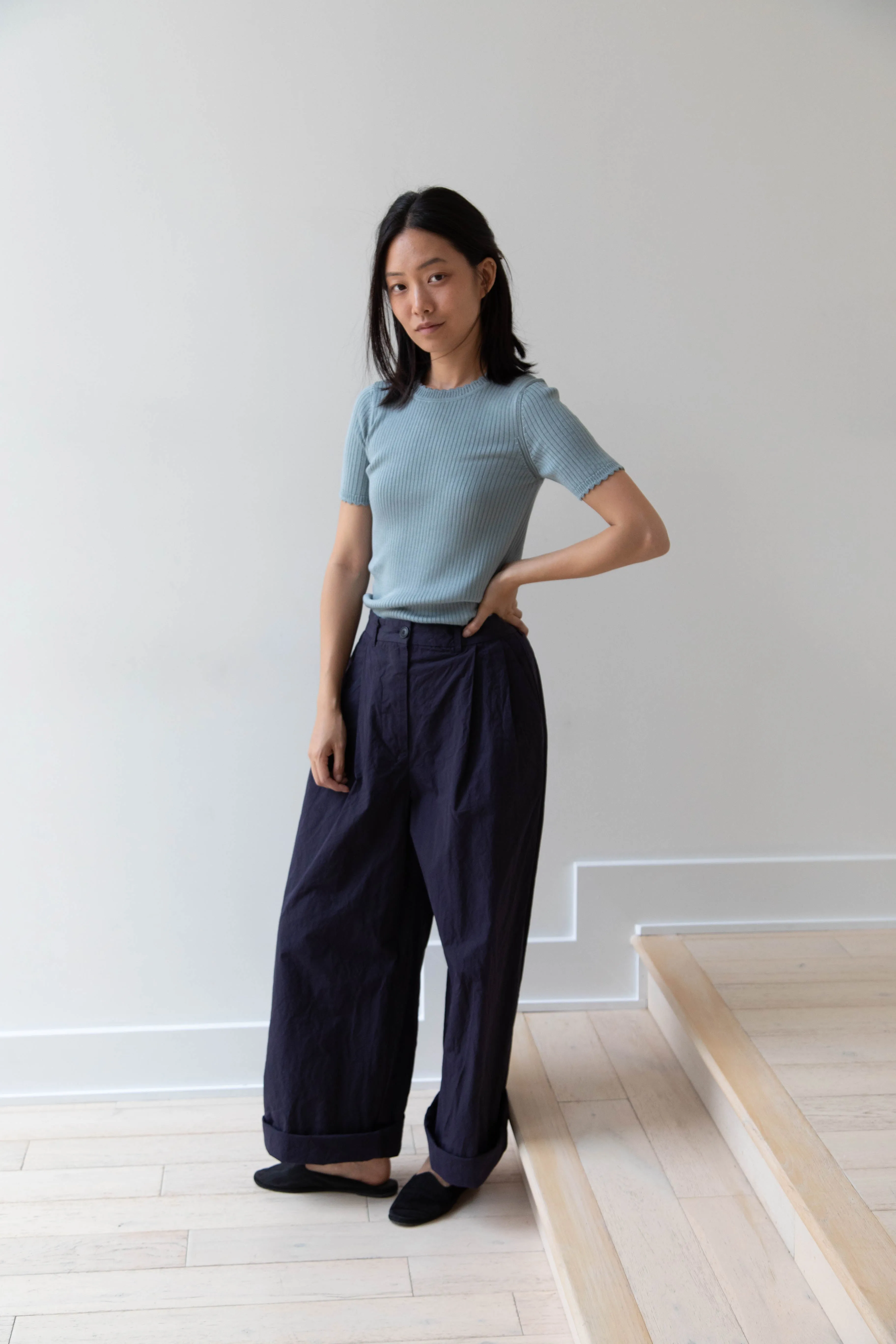 Une Heures | Short Sleeve Scallop in Piscine