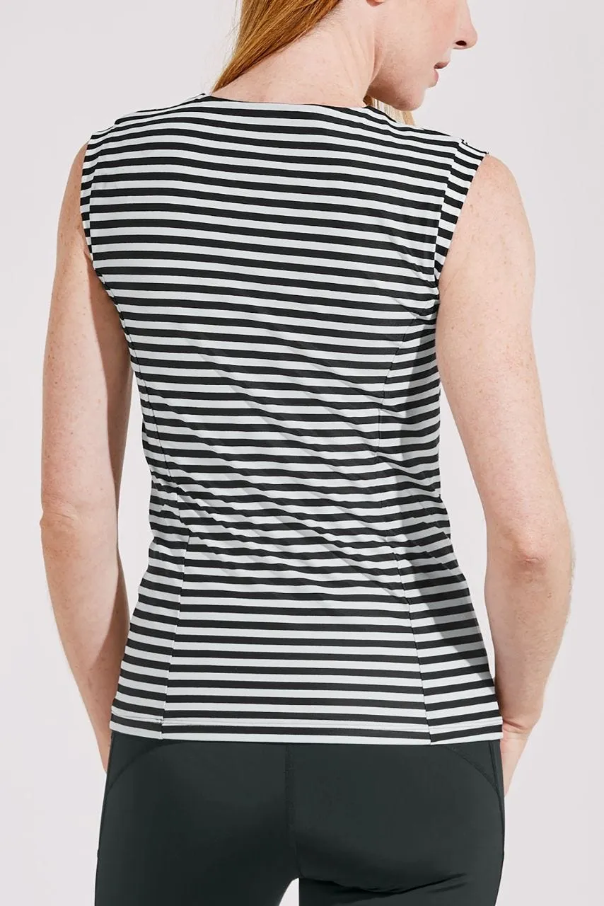 Women's Kaylana Tank Top | White/Black Stripe