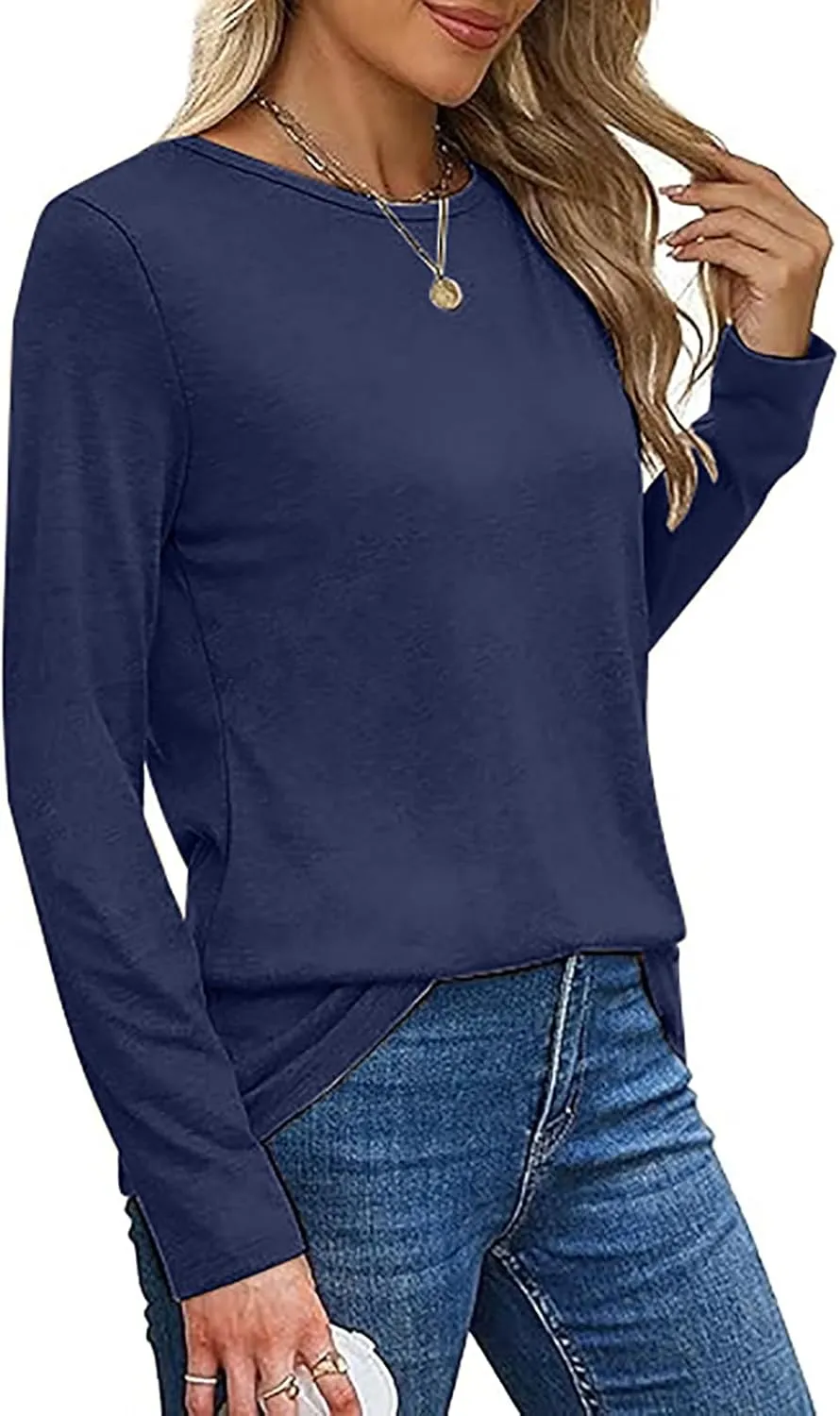 Women's Long Sleeve Graphic Shirts Kindness Print Crew Neck Pullover Tops Fall Shirts