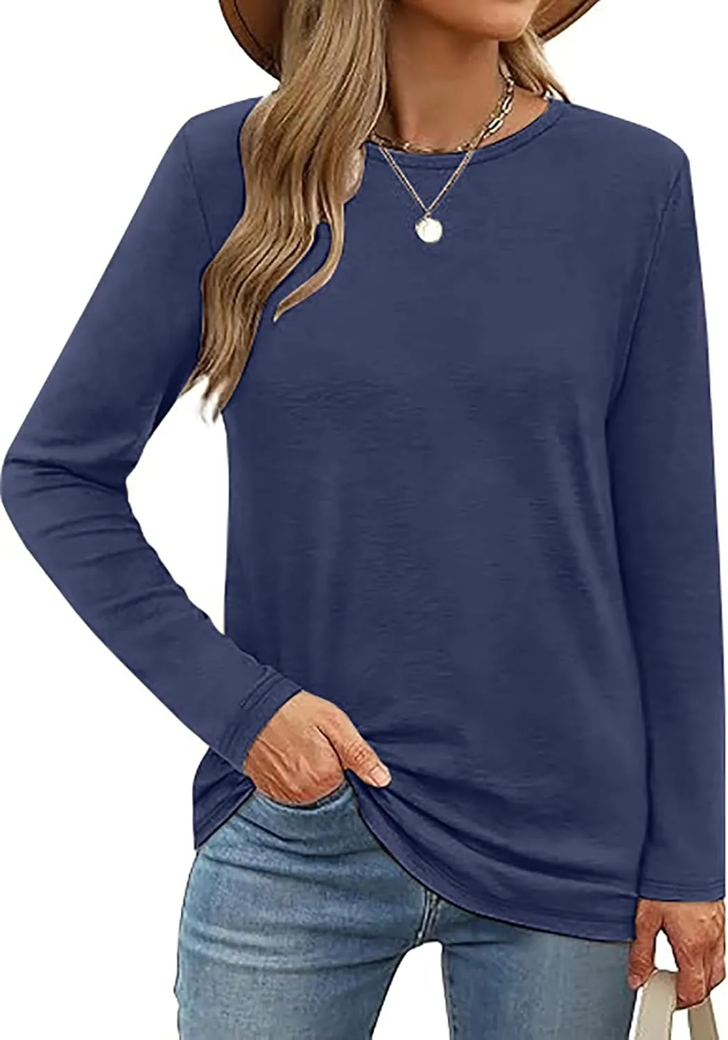 Women's Long Sleeve Graphic Shirts Kindness Print Crew Neck Pullover Tops Fall Shirts