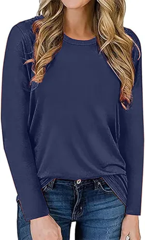 Women's Long Sleeve Graphic Shirts Kindness Print Crew Neck Pullover Tops Fall Shirts